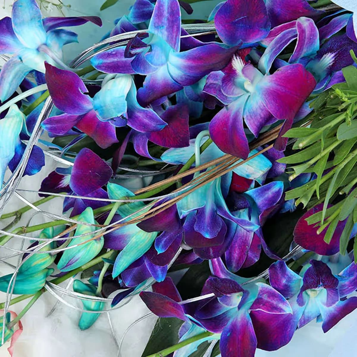 Royal Blue & Purple Orchid Bouquet
