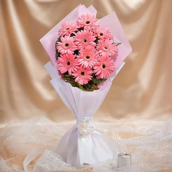 Elegant Pink Gerbera Flower Bouquet