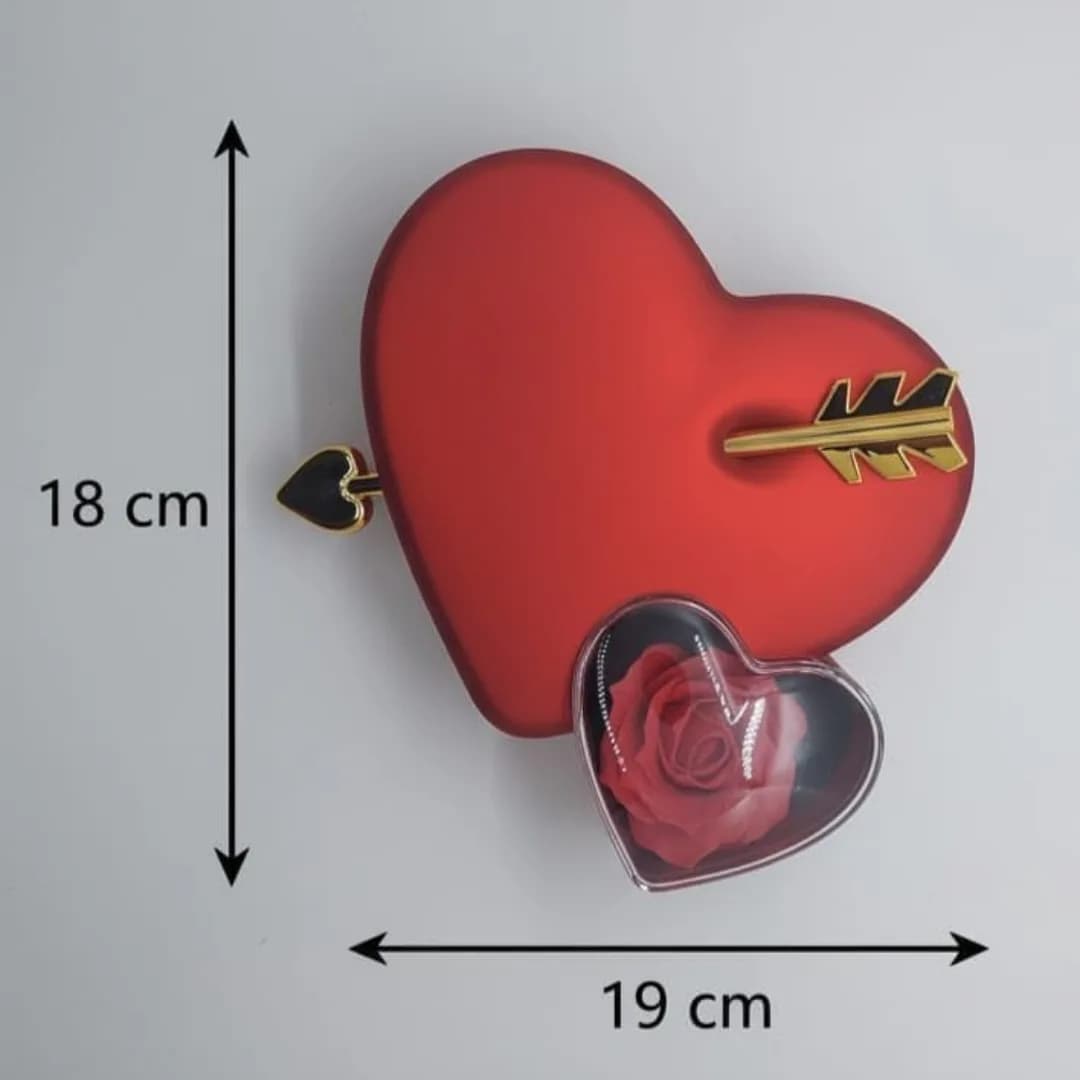 Luxury Red Heart Jewelry Gift Box with Arrow Design and Hidden Surprise Drawer