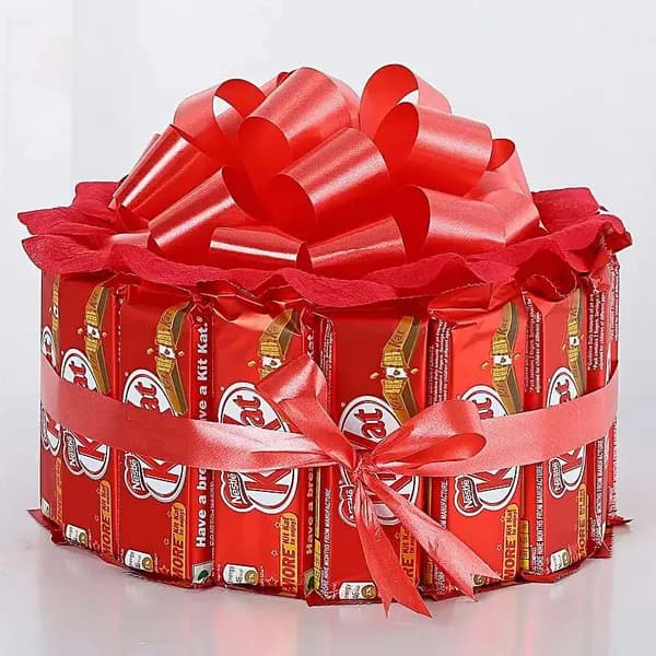 KitKat Chocolate Gift Box with Red Ribbon – Sweet Surprise for Every Occasion
