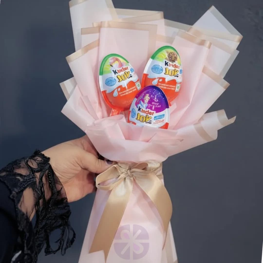 Cute 3 Kinder Joy Chocolate Bouquet Gift