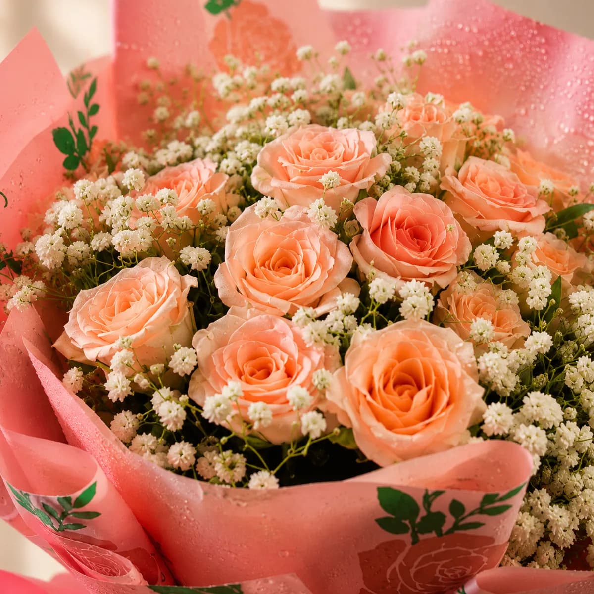 Peachy Bloom Mini Rose Bouquet