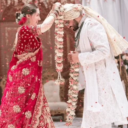 Royal White & Pink Wedding Garland Set