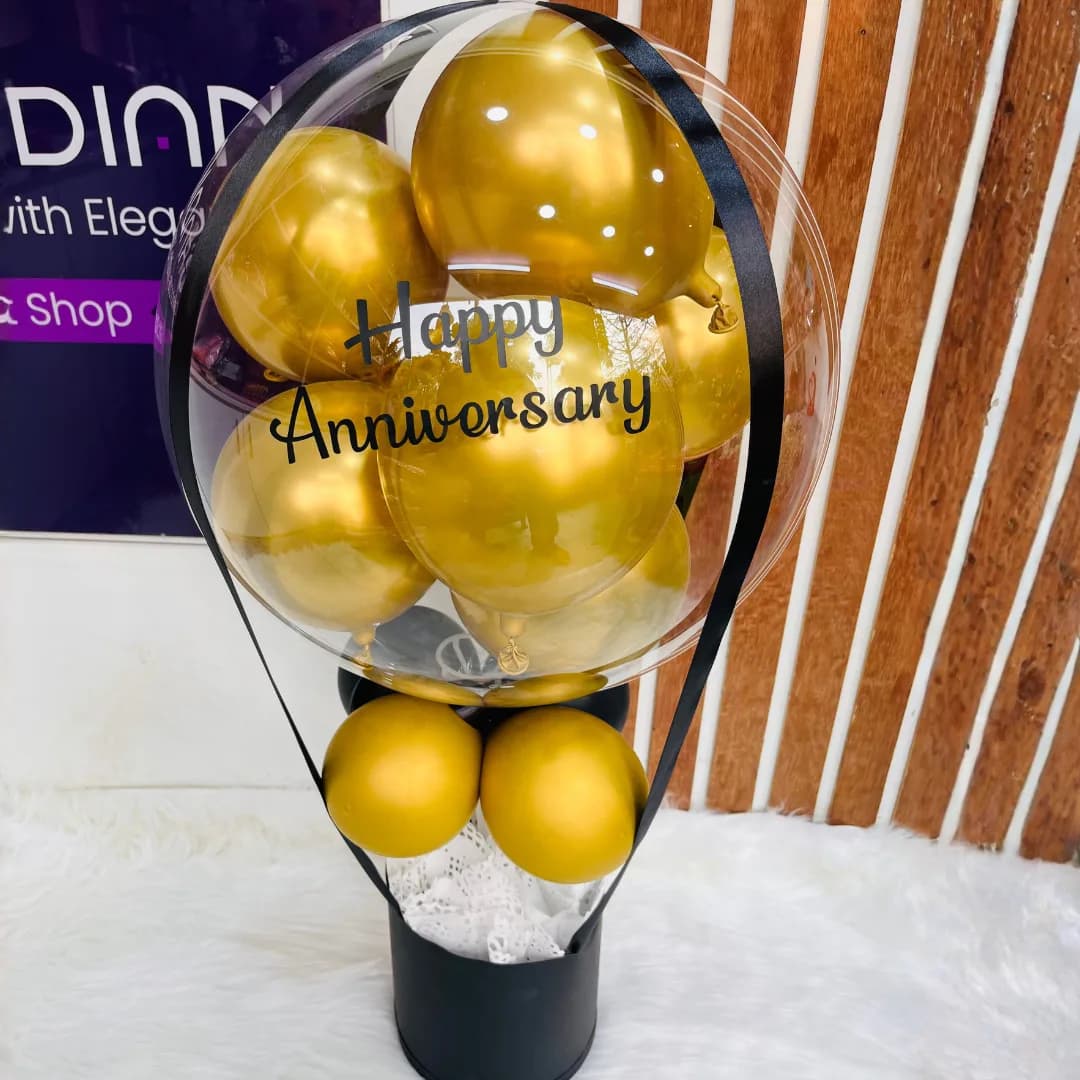 Luxury Black & Gold Hot Air Balloon Gift Box