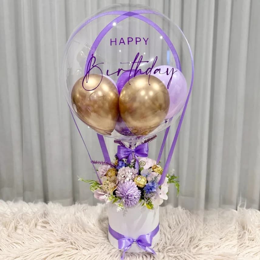 Purple Birthday Balloon Hamper