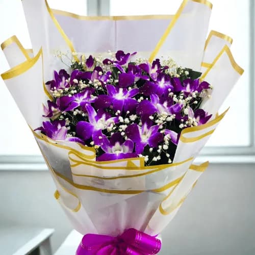 Midnight Orchid Wrapped Elegance