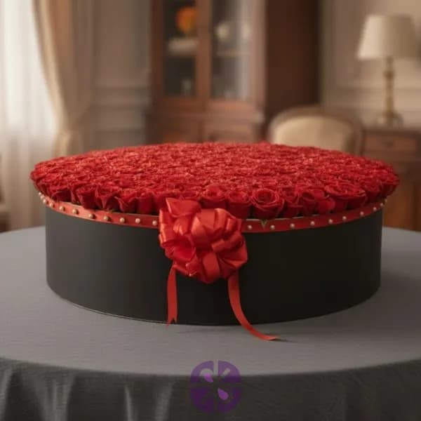 500 Luxury Red Roses Round Box.