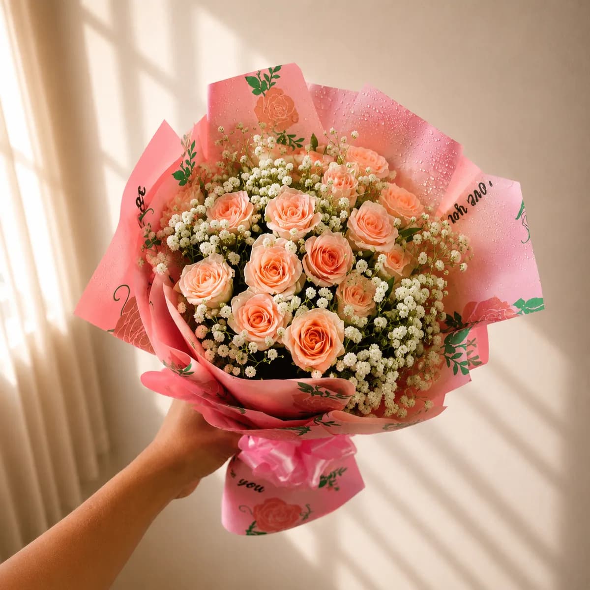 Peachy Bloom Mini Rose Bouquet