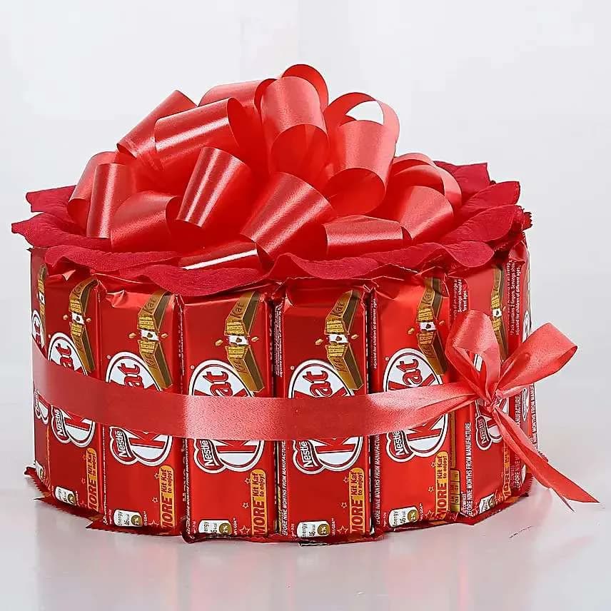 KitKat Chocolate Gift Box with Red Ribbon – Sweet Surprise for Every Occasion