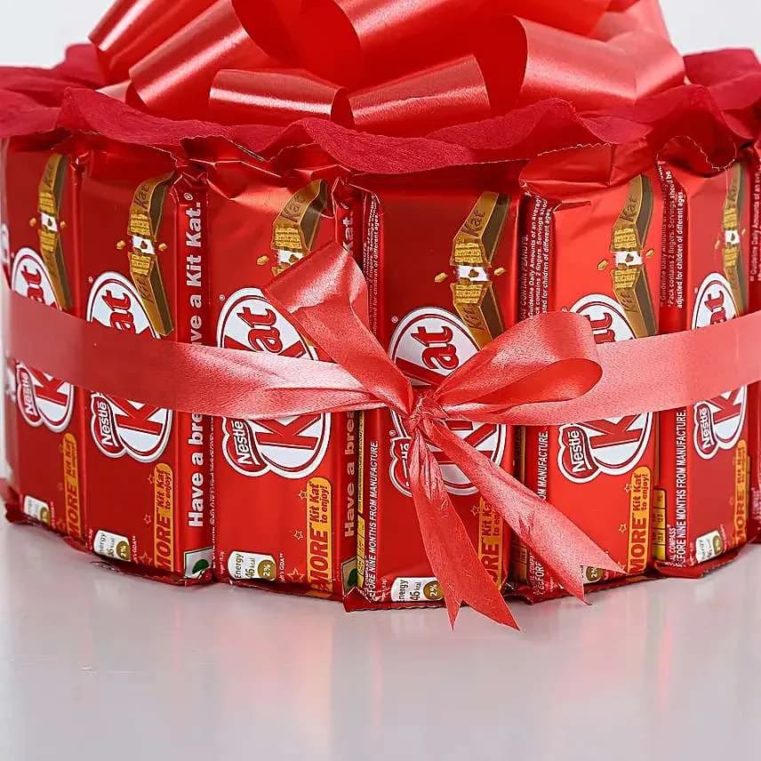 KitKat Chocolate Gift Box with Red Ribbon – Sweet Surprise for Every Occasion