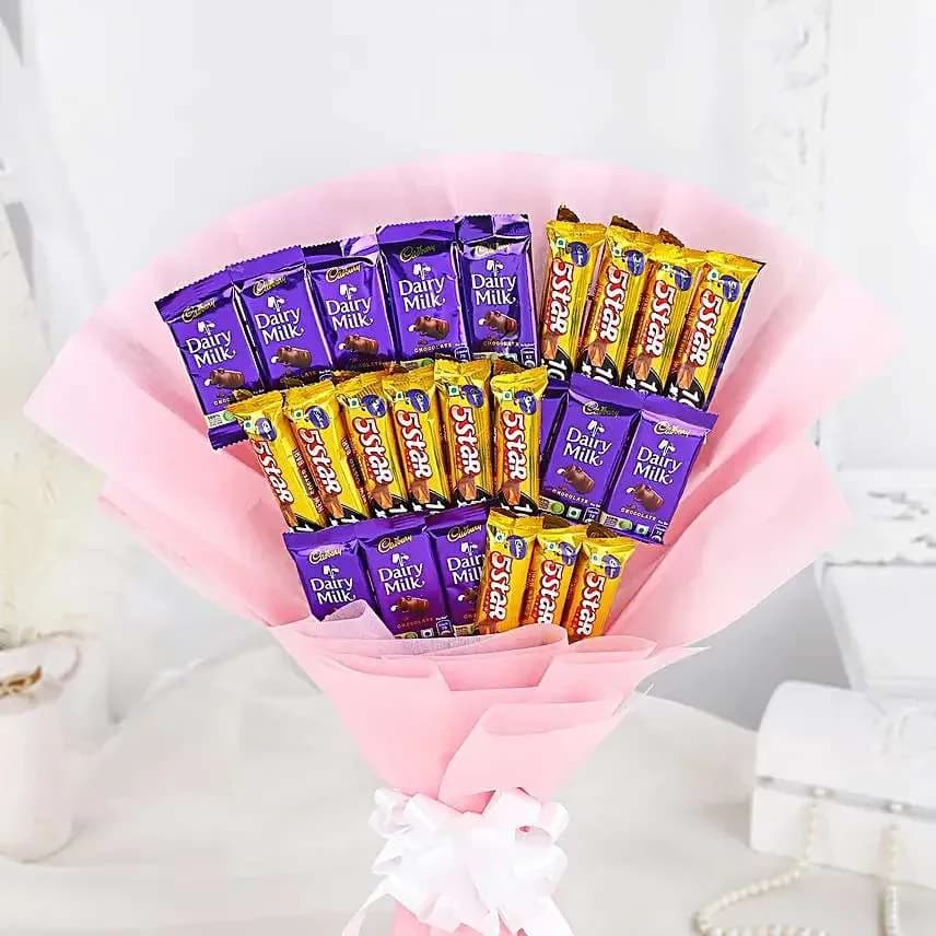Blush Delight: Cadbury Chocolate Explosion in Pink Wrap