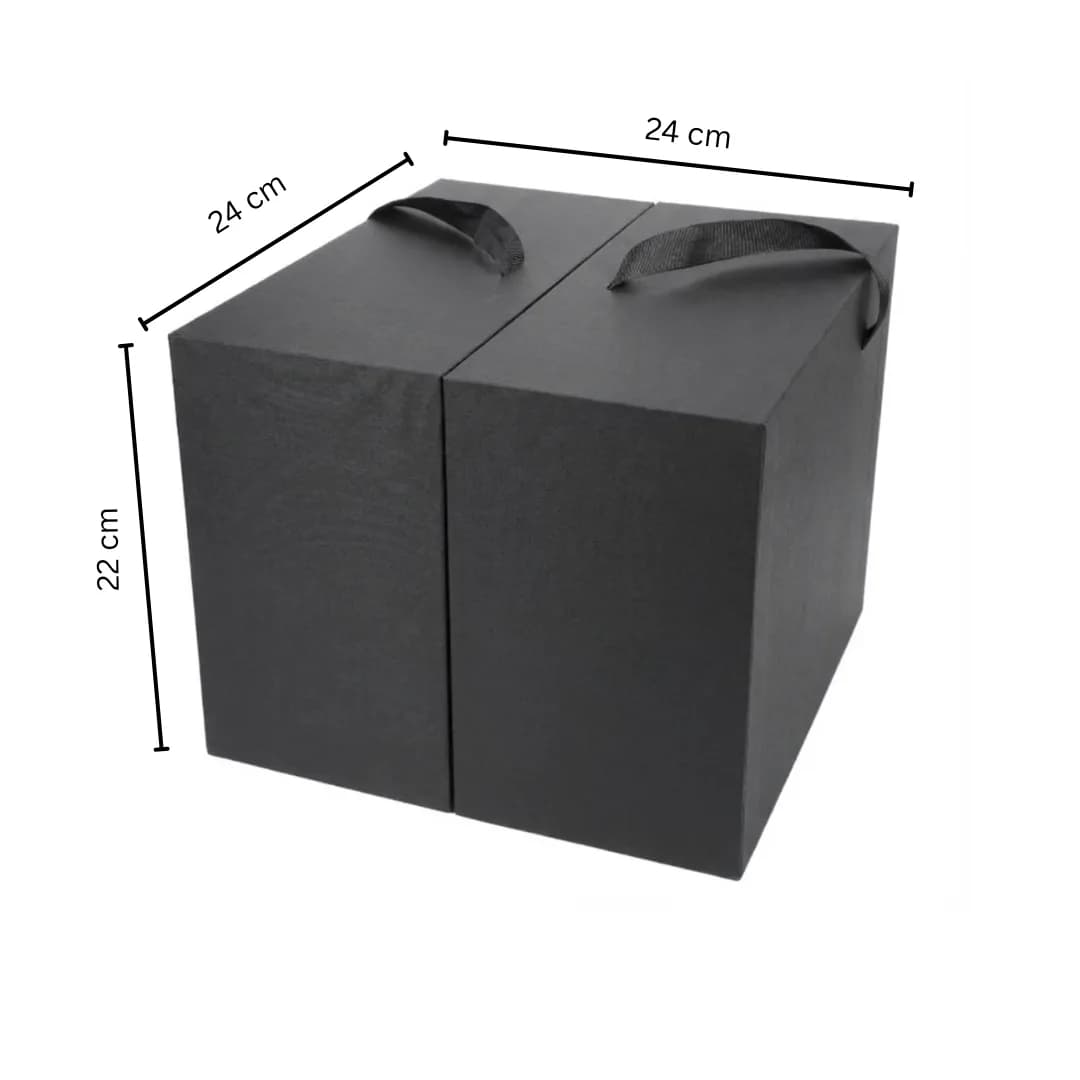 Premium Red Rose Heart & Ferrero Rocher Drawer in Matte Black Luxury Box