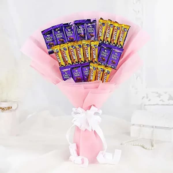 Blush Delight: Cadbury Chocolate Explosion in Pink Wrap