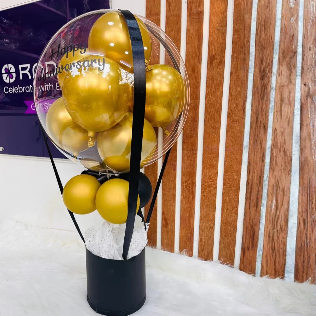 Luxury Black & Gold Hot Air Balloon Gift Box