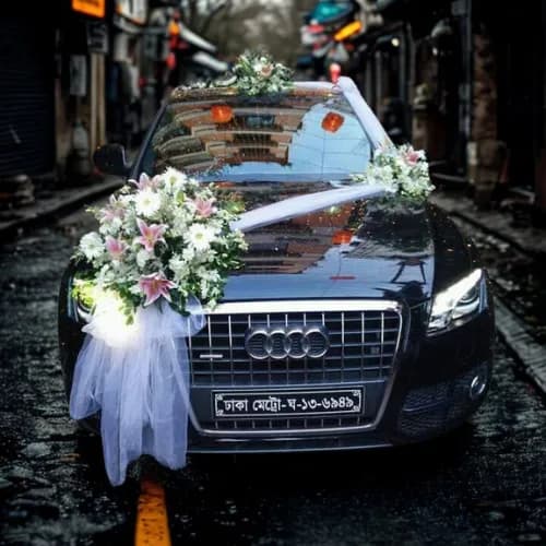 Luxury White Lily Wedding Car Decoration