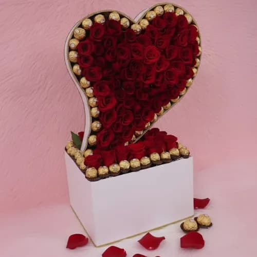 The Ultimate Sweet Rose & Ferrero Luxury Heart Box