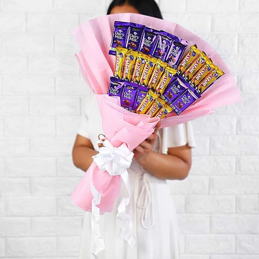 Blush Delight: Cadbury Chocolate Explosion in Pink Wrap