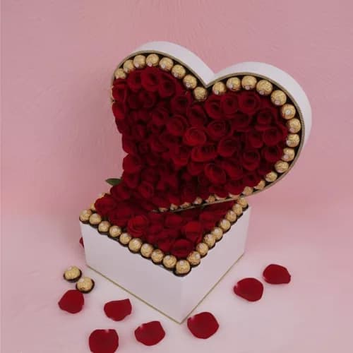 The Ultimate Sweet Rose & Ferrero Luxury Heart Box