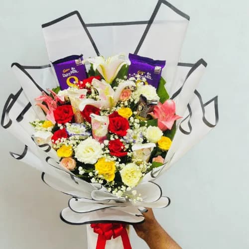 Bloom & Bliss Chocolate Surprise Bouquet