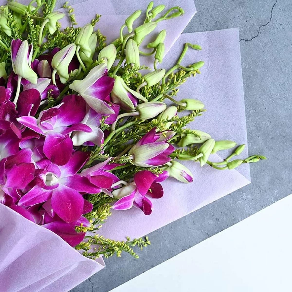 Elegant Pink Orchid Bouquet – Wrapped in Soft Blush Charm
