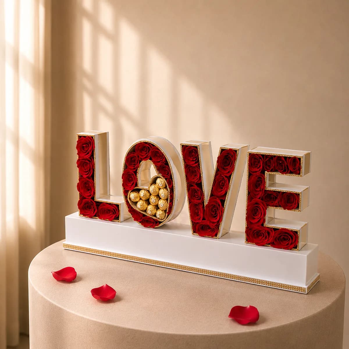 The "L O V E" Grandeur Signature Rose & Ferrero Statement Gift Box