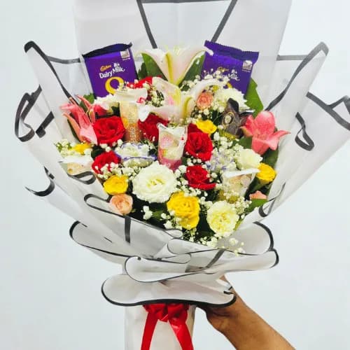 Bloom & Bliss Chocolate Surprise Bouquet