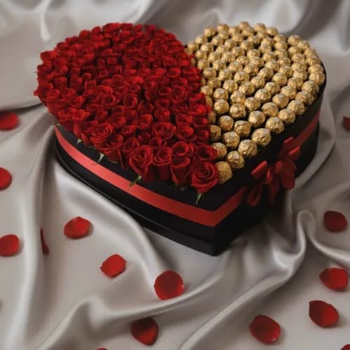 Signature Luxury Rose & Chocolate Heart Gift Box