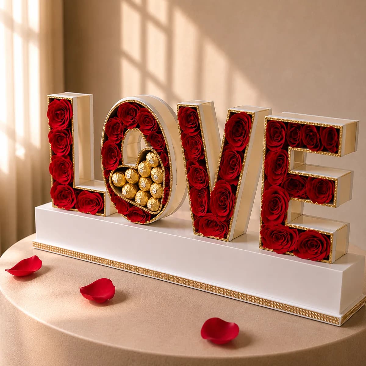 The "L O V E" Grandeur Signature Rose & Ferrero Statement Gift Box