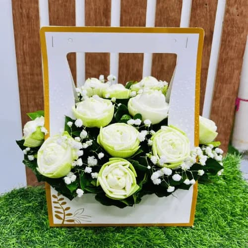 Eternal Grace White Rose shape Poddo Bag