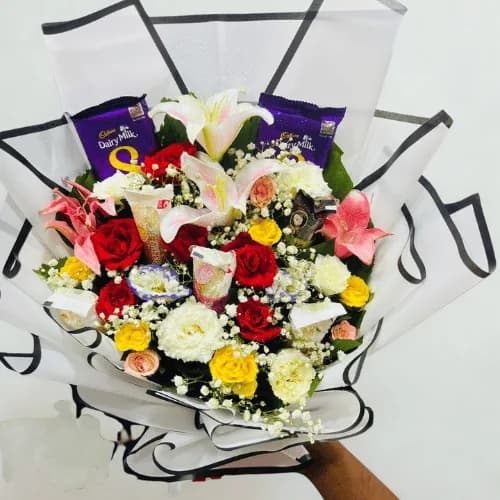 Bloom & Bliss Chocolate Surprise Bouquet